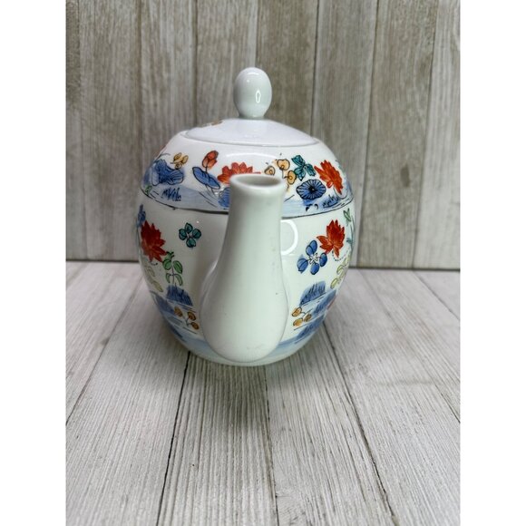 Vtg Williams-Sonoma Grande Cuisine Tea Pot Asian Lily Pad Lotus Flower 6.5" Tall - Picture 2 of 10